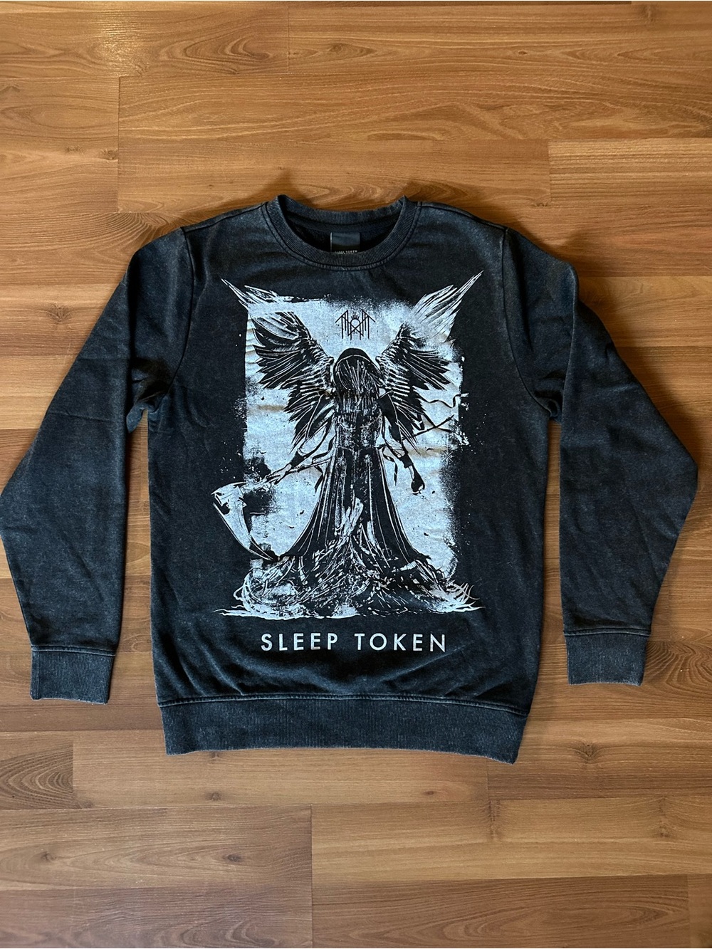 🆕 Hot Topic Black Sleep Token Angel Graphic Crew Sweatshirt Unisex